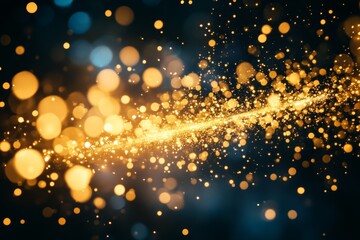 Poster - Golden sparks burst against a dark backdrop, creating a dynamic display of light and color, evoking a sense of wonder and celebration