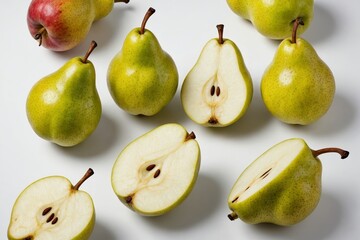 Slices pf Pear on White Background