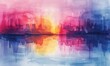 © Innovator587 - Watercolor abstract twilight reflections on white.