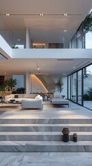 Wall Mural - Minimalist urban villa with large, open spaces.