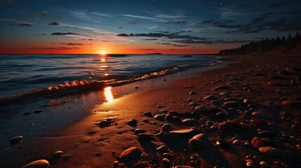 Sticker - beautiful baltic sea at nigh 