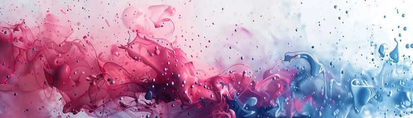 Poster - Abstract fluid art with vibrant pink and blue colors blending beautifully, creating a dynamic and eye-catching visual effect.