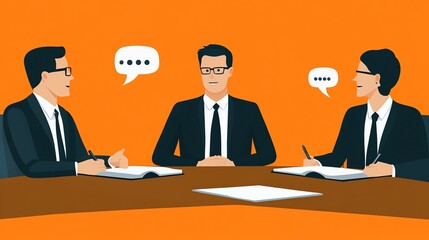 Poster - Business meeting conversation.