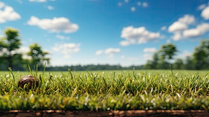 Canvas Print - grass and blue sky