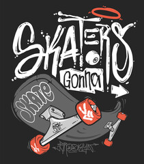 Wall Mural - Skate board typography, t-shirt graphics, vectors design.