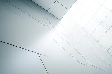 Poster - a sleek abstract background features white and gray tones with intersecting lines creating a contemp