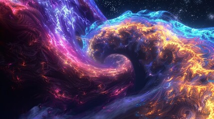Wall Mural - surreal cosmic nebulae - vivid interstellar dreamscape