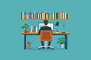 Leinwandbilder - Businessman working at his desk in a modern office.