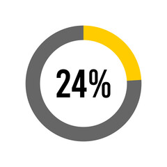 24% percent percentage diagram meter from ready-to-use for web design, user interface UI or infographic