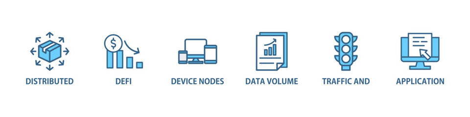 Poster - Edge computing banner web icon vector illustration concept with icon of distributed computing, application, device nodes, data volume, traffic and reduce costs