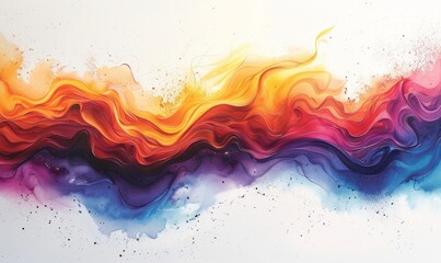 Wall Mural - A colorful line of paint with a yellow and orange section