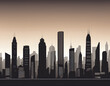 © lazareliu - Modern architecture. Urban city landscape Buildings silhouette cityscape background.
