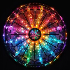 Poster - An enchanting and mesmerizing circular design that features vibrant LED lights shining in a stunning rainbow spectrum