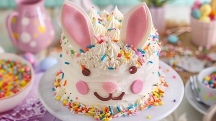 Canvas Print - Adorable Bunny Cake for Easter