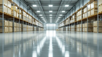 Wall Mural - Industrial Warehouse Interior with Empty Space