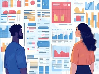 Poster - Business People Analyzing Charts.