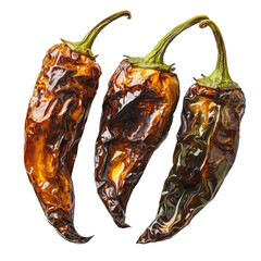 Wall Mural - PNG Dried chili peppers on a white background