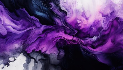 Poster - Abstract Purple Swirls Art