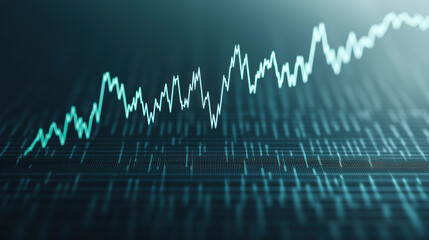 Poster - Abstract financial graph data analysis concept, depicting fluctuating lines and digital waves, useful for stock market trends and business insight.