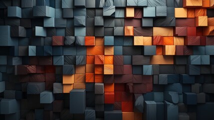 Poster - Abstract 3D Cube Pattern