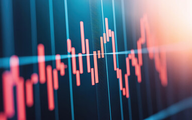 Poster - Close-up of a digital financial graph displaying market trends and data analysis, perfect for finance and business concepts.