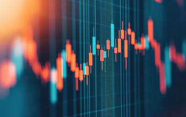 Poster - Abstract representation of stock market data with dynamic graph showing financial growth, investment trends, and market analysis.
