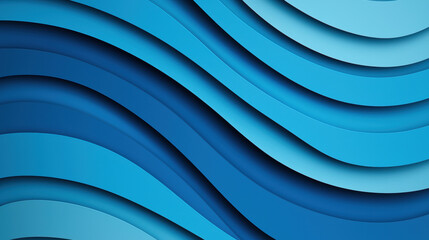 Poster - Abstract background with layered blue waves. Modern design template with smooth, curved shapes creating a flowing pattern. Ideal for digital and print use.