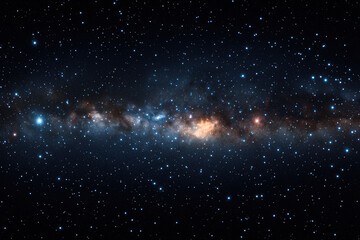 Wall Mural - A stunning view of the Milky Way galaxy filled with countless stars, gas clouds, and cosmic beauty in the vastness of outer space. Captivating and endless expanse.