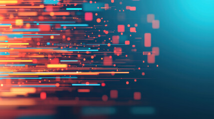 Poster - Abstract digital background with glowing lines and particles, representing modern technology, data flow, and high-speed connectivity.