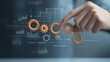 © Cheewynn - A hand adjusting interlocking gears on a digital interface, symbolizing business agility and rapid market adaptation