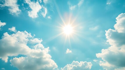 bright sunlight and blue skies