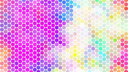 Colorful hex or honeycomb pattern background.