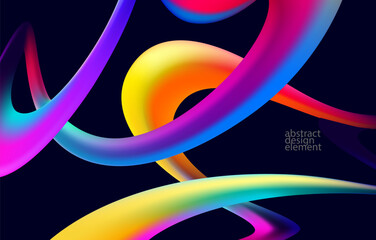 Wall Mural - Abstract background of colorful iridescent lines. Bright dynamic wallpaper.