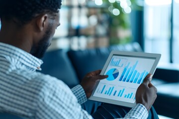 Poster - Businessman Analyzing Data on Tablet