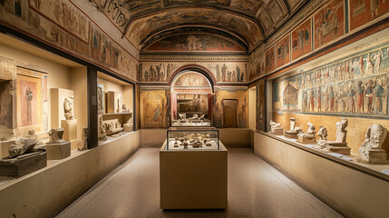 Wall Mural - Ancient etruscan art in the Archaeological Museum