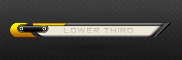 Wall Mural - Lower Third Banner in Metallic Silver and Golden Yellow Color for Video Broadcast Screen Presentation Titles