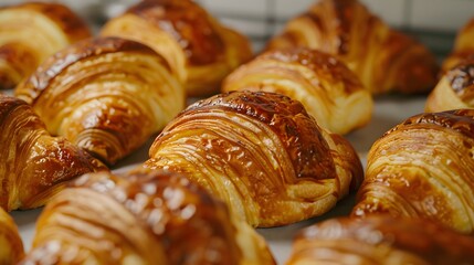 Wall Mural - Freshly Baked Croissants Ready to Enjoy