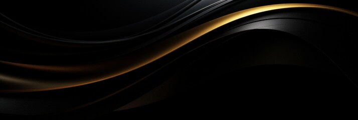 Poster - Abstract Black and Gold Swirls