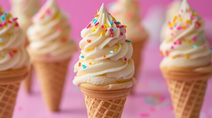 Canvas Print - Sprinkled Ice Cream Cones