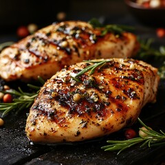 Canvas Print - Grilled Chicken Breast with Rosemary and Herbs