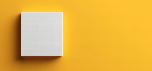 blank white book mockup on a yellow background. perfect for showcasing your book cover design. add y