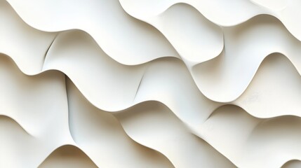 Poster - A 3D render of a square blank card deck with a white abstract geometric background