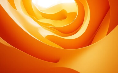 Poster - The image consists of an abstract curly shape and a wavy background in a bright yellow color.
