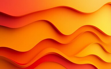 Poster - Bright yellow color, abstract curly shape on a wavy background. 3D rendering.