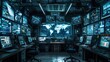 © sirisakboakaew - Operations Control Room - A room filled with monitors and computer equipment. Authorities are monitoring and controlling cyber operations to prevent enemy attacks.