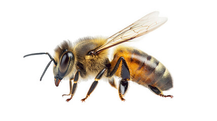 bee isolated on white and transparent background