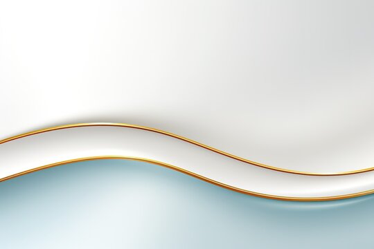 Abstract background with a white wave and gold lines.