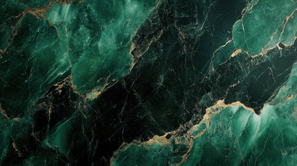 Wall Mural - emerald green and gold marble stone textured background