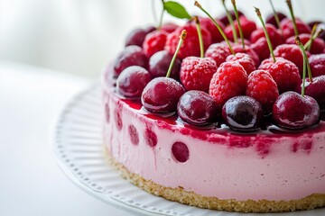 Canvas Print - cheesecake with cherry