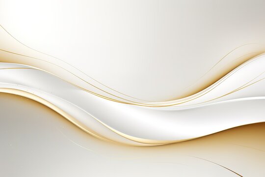 Abstract background with flowing white and gold curves.